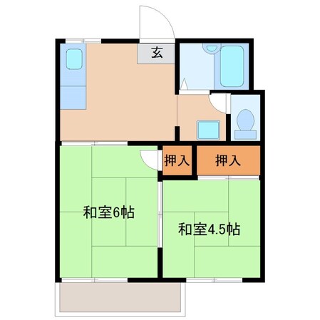 出屋敷駅 徒歩9分 2階の物件間取画像